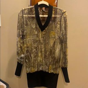 Jean Paul Gaultier V neck intricate mesh Sweater